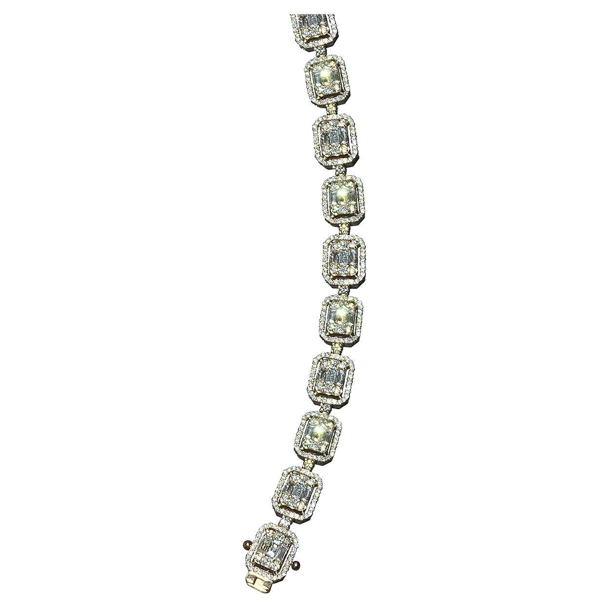 Edelstein-Diamantarmband aus 18 Karat Gold für ihr im Angebot