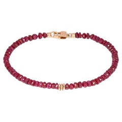 Precious Stone Bracelet with Ruby in 18K Rose Gold, Size S