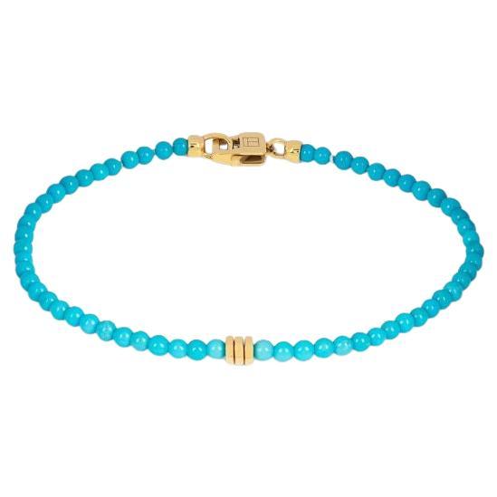 Precious Stone Bracelet with Turquoise in 18K Gold, Size XS