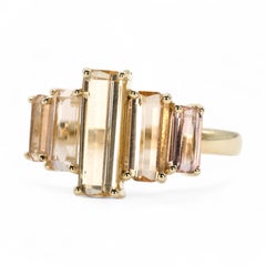 Precious Topaz Baguette Ombré Five Stone Ring in Gold