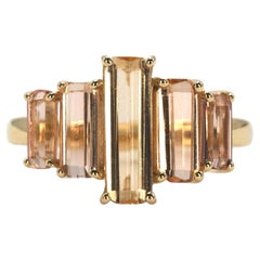 Precious Topaz Baguette Ombré Five Stone Ring in Gold