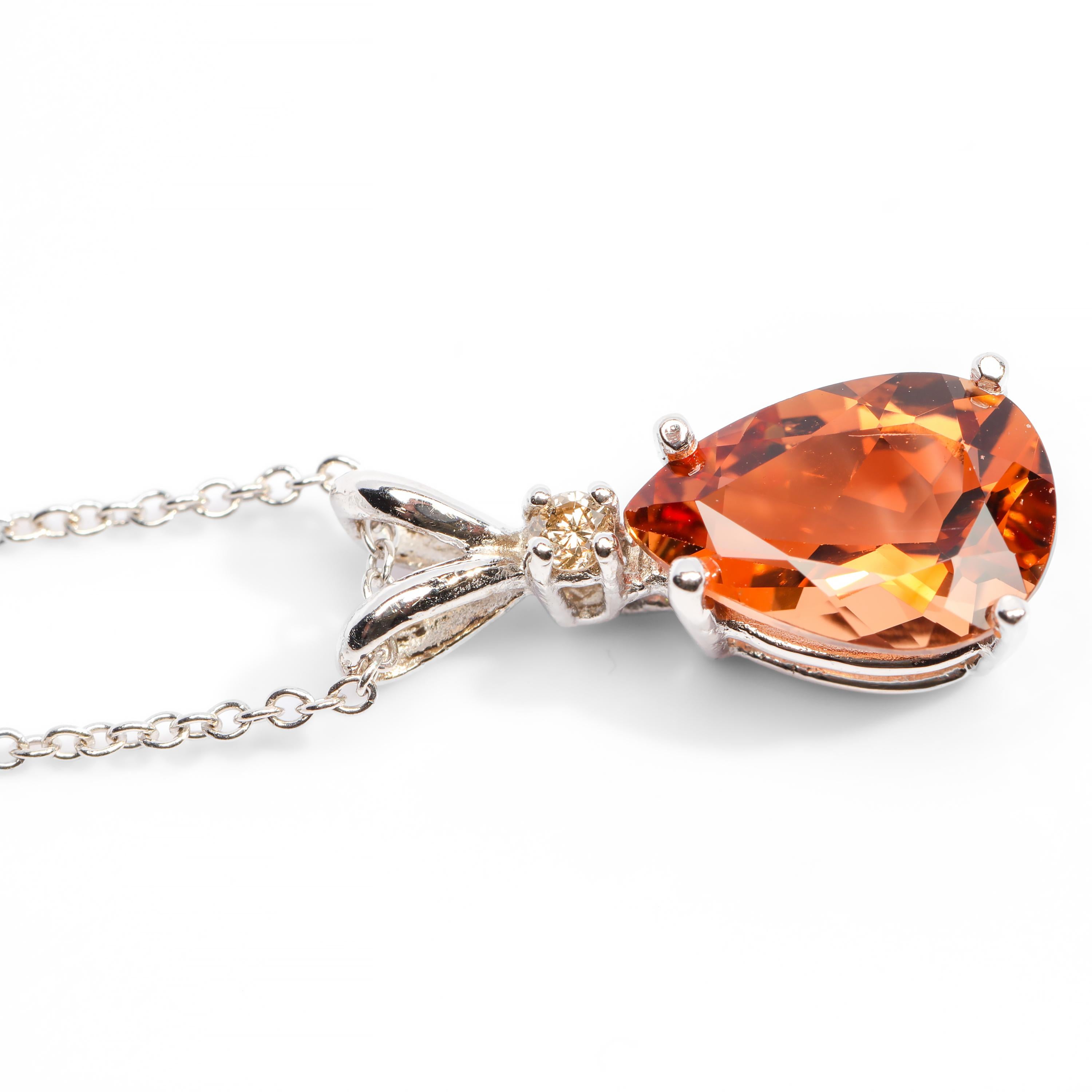 Artisan Precious Topaz Pendant with Diamond