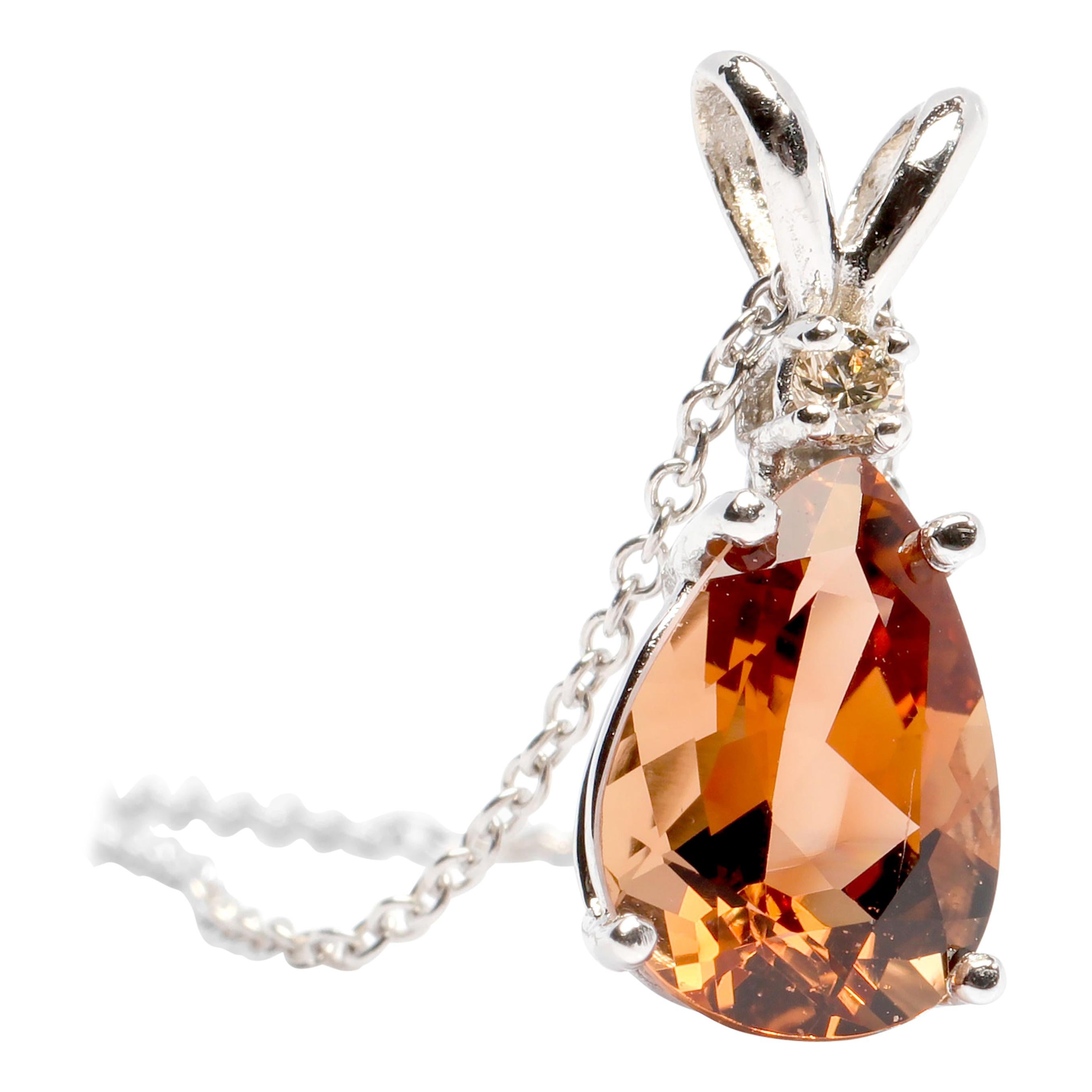 Precious Topaz Pendant with Diamond