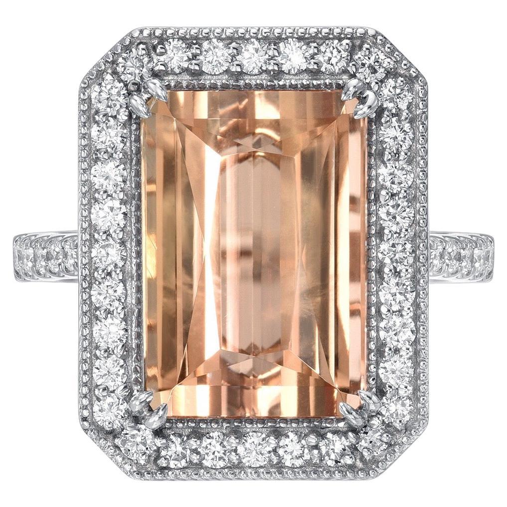 Precious Topaz Ring 8.91 Carat Emerald Cut For Sale 8