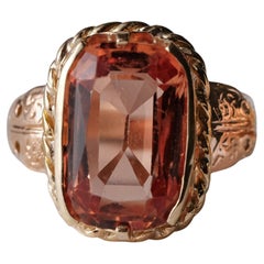 Bague ancienne certifiée non traitée, originaire du Brésil, taille 8,5
