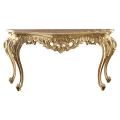 Precious Total Gold Leaf Decorated Console by Modenese Gastone