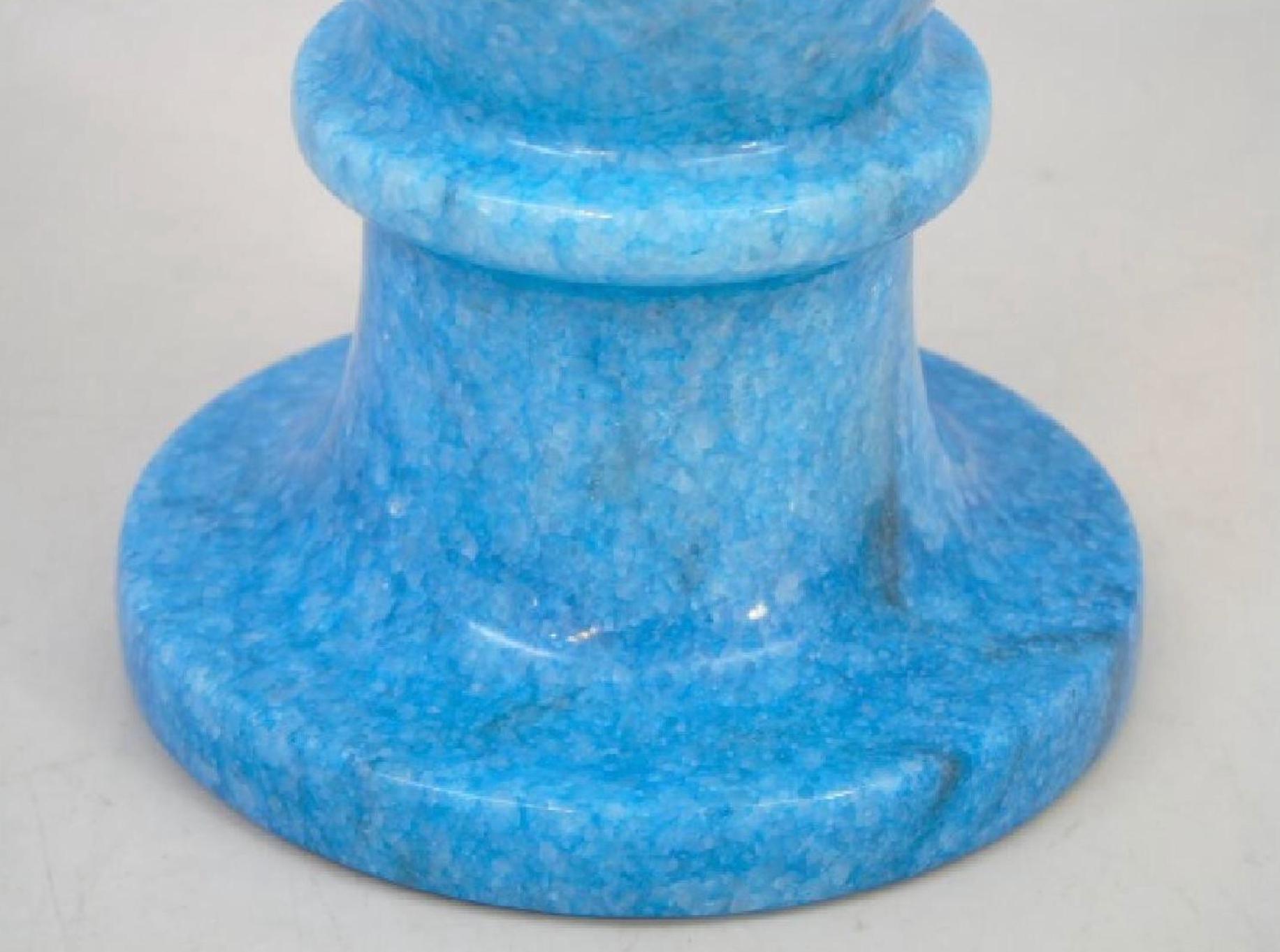 blue stone vase