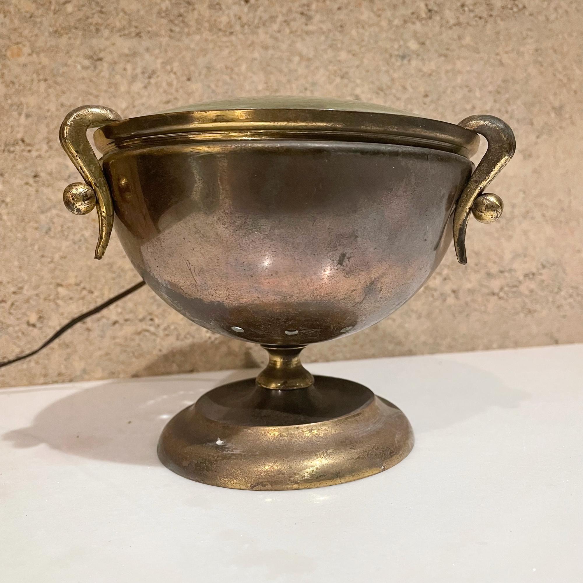 Mid-20th Century Lovely Urn Table Lamp Italian Brass Art Glass Style Fontana Arte Italy 1950s