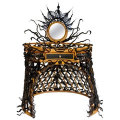 Precious Vanity, rattan and synthetic fibers, Art Modern