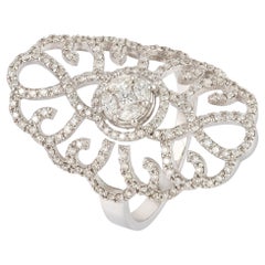 Precious White 18K Gold White Diamond Ring for Her