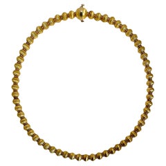 Precision Crafted 14k Yellow Gold Contemporary Italian Choker Length Necklace