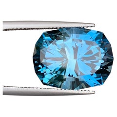 Precision Cut Brazilian London Blue Topaz Pendant Size Deep Blue Gemstone 18mm