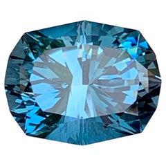 Precision Cut Brazilian London Blue Topaz Pendant Size Deep Blue Gemstone 18mm