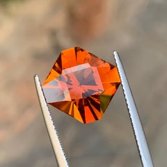 Precision Cut Burnt Orange Color Mandarin Citrine Gemstone for Jewellery 11 mm