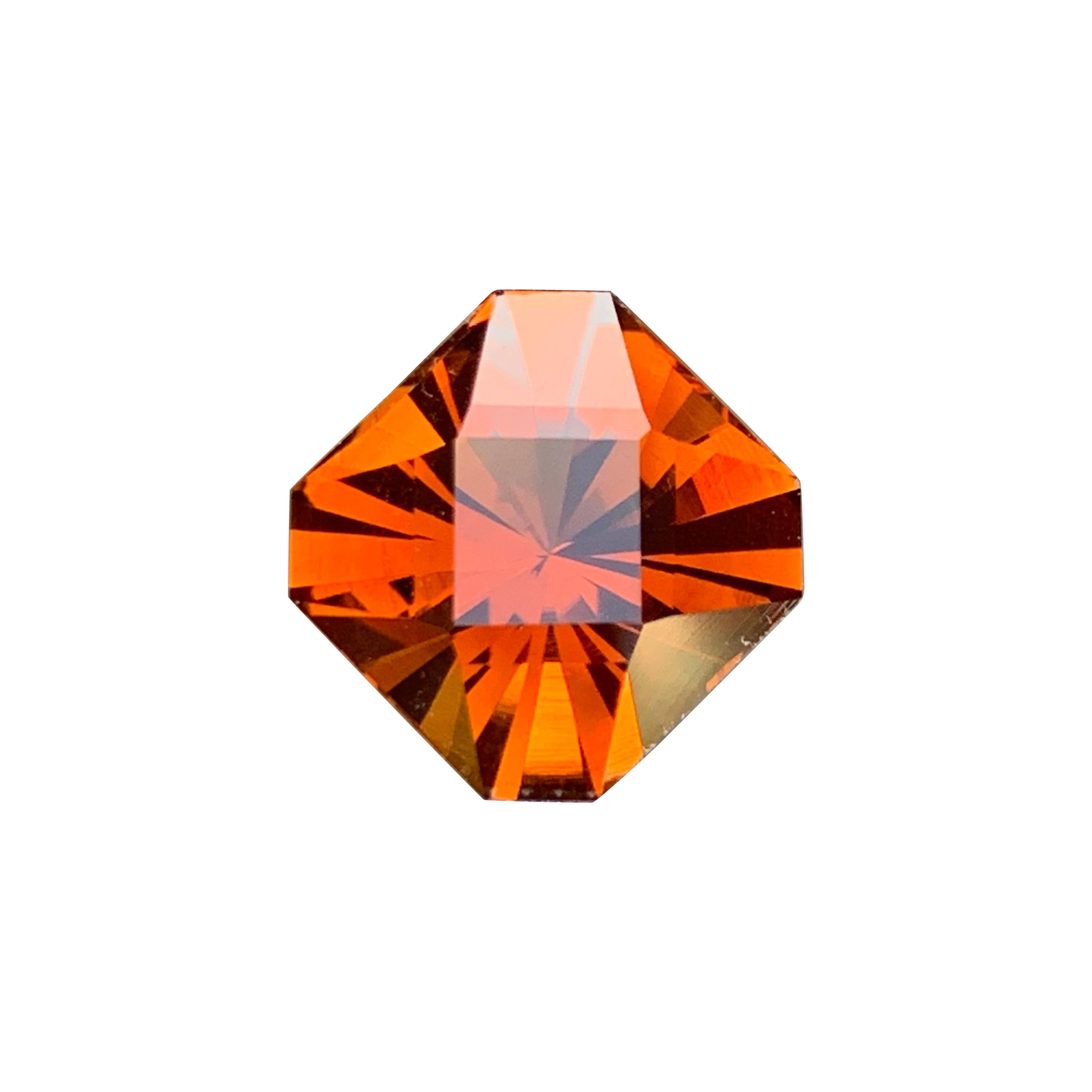 Precision Cut Burnt Orange Color Mandarin Citrine Gemstone for Jewellery 11 mm For Sale