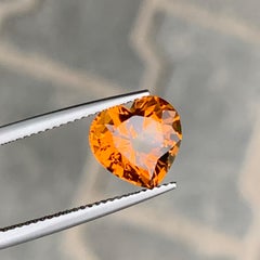 Precision Heart Shape Vivid Orange Color Madeira Citrine Gemstone for Jewelry