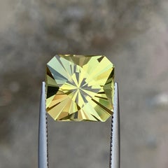 Pierre précieuse de citrine, quartz jaune canari citron, taille « Radiant » de précision, pour bague