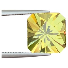 Pierre précieuse de citrine, quartz jaune canari citron, taille « Radiant » de précision, pour bague