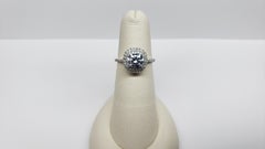 Precision Set 14 Karat White Gold New Aire Double Halo Pave V Prong Semi Mount