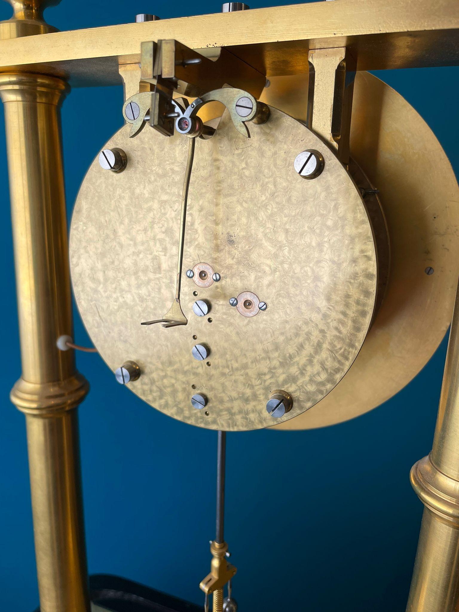 Ebonized precision table regulator with electric winding system BRUXELLES XX century For Sale