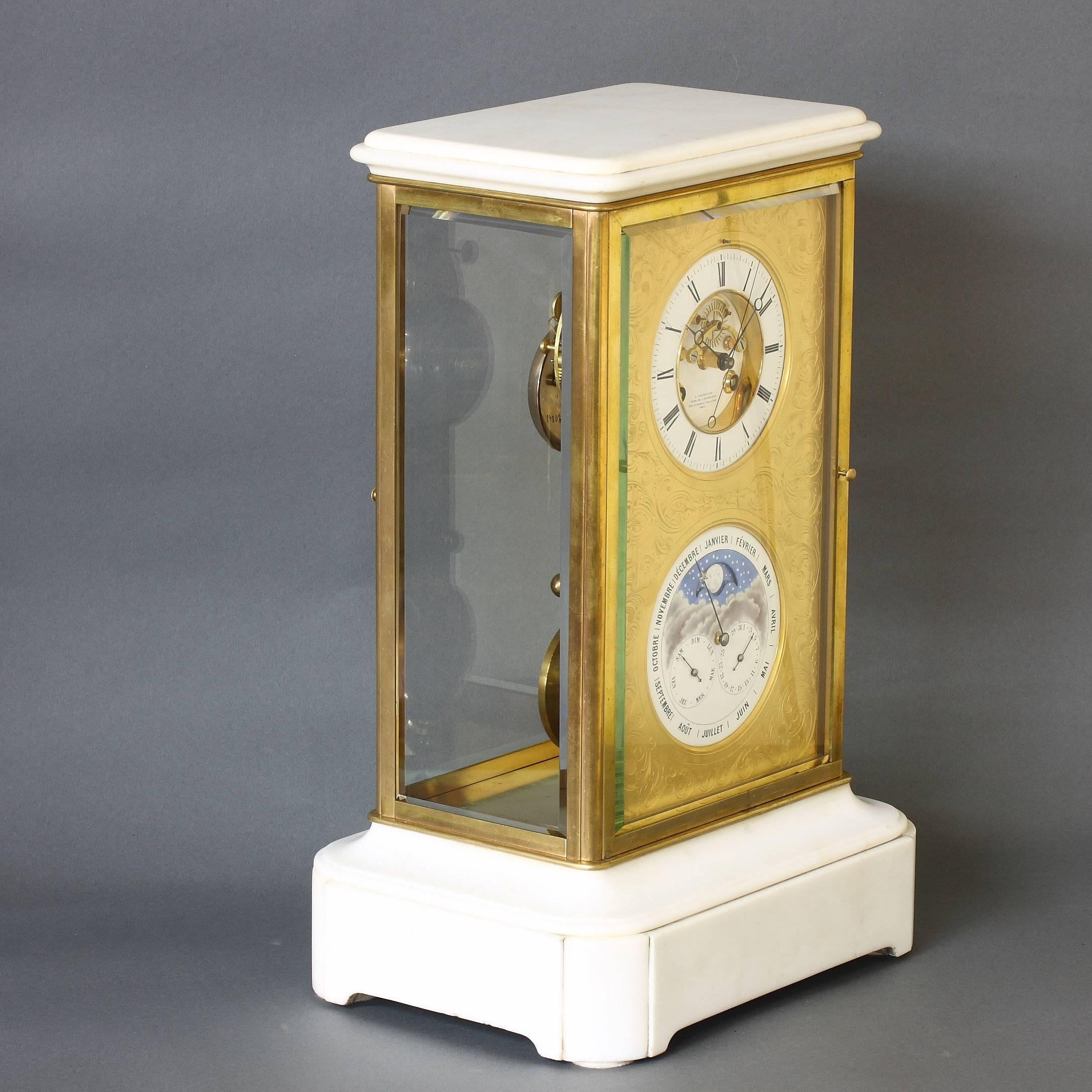 Napoleon III Precision Table Regulator with Perpetual Calendar by Constantin Detouche For Sale
