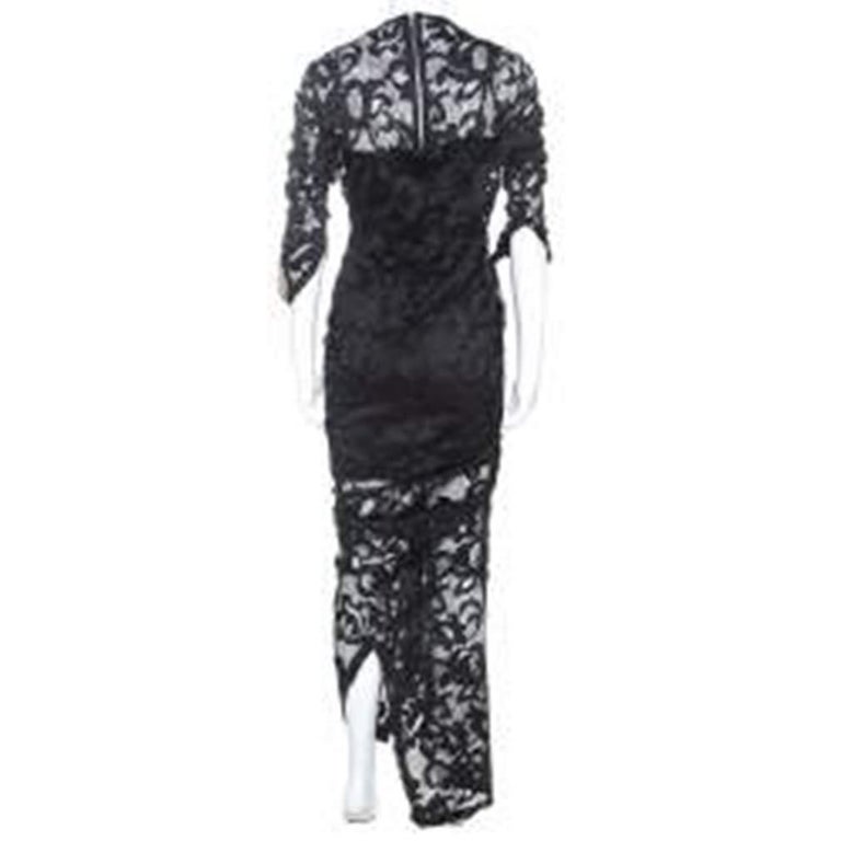 Preen Black Stretch Lace Embellished Detail Ruched Georgia Dress L at  1stDibs | preen dress in fine clothes, lace embellished dress