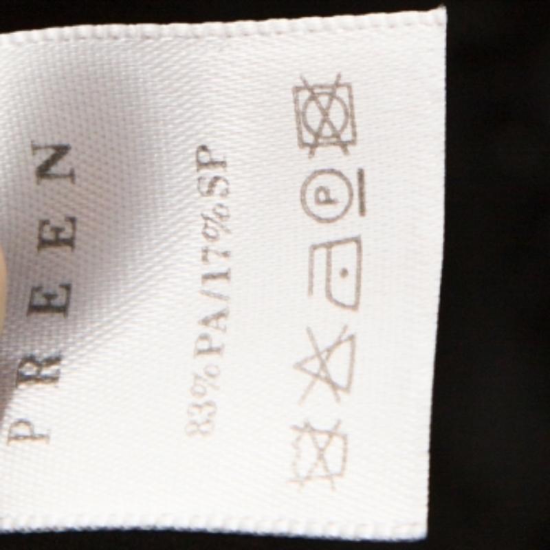 Preen Black Stretch Lace Embellished Detail Ruched Georgia Dress L In condizioni buone in vendita a Dubai, Al Qouz 2