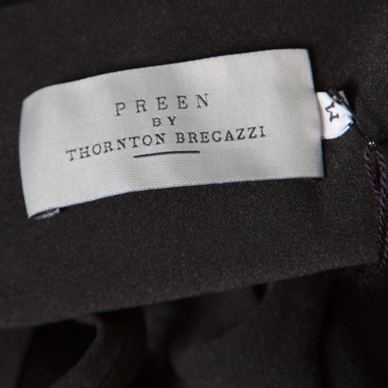 Preen by Thornton Bregazzi Black Pleated Corset Ted Felini Dress M 1