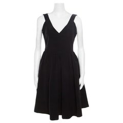 Preen by Thornton Bregazzi Schwarzes Flo-Kleid aus Satin mit tiefem Ausschnitt XL