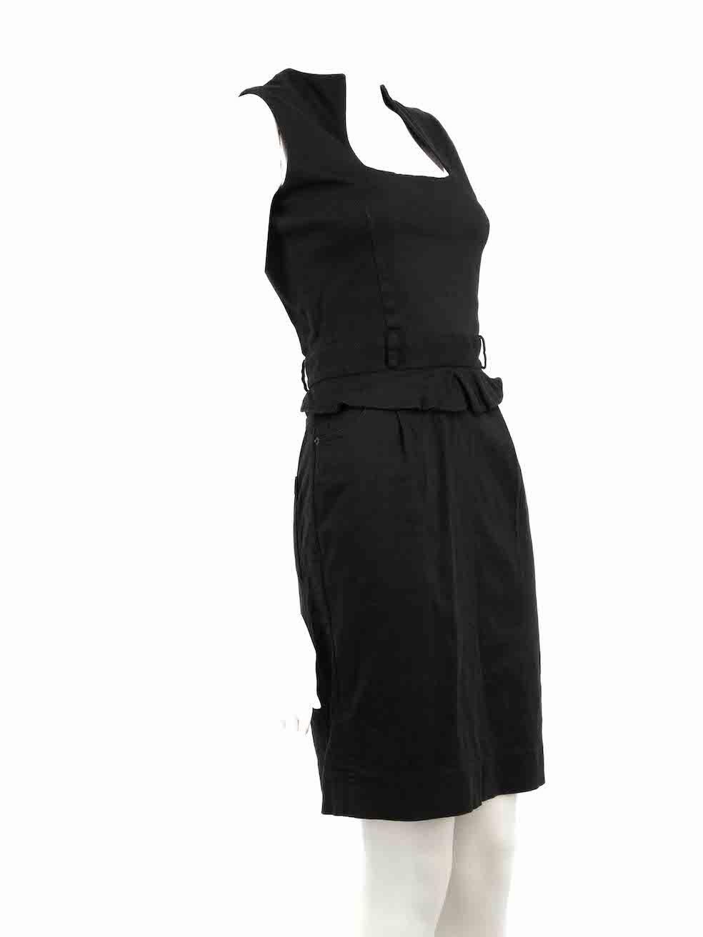 CONDITION is Very good. Hardly any visible wear to dress is evident on this used Preen By Thornton Bregazzi designer resale item. This item has a musty smell due to poor storage.
 
 
 
 Details
 
 
 Black
 
 Cotton
 
 Mini dress
 
 Square neckline

