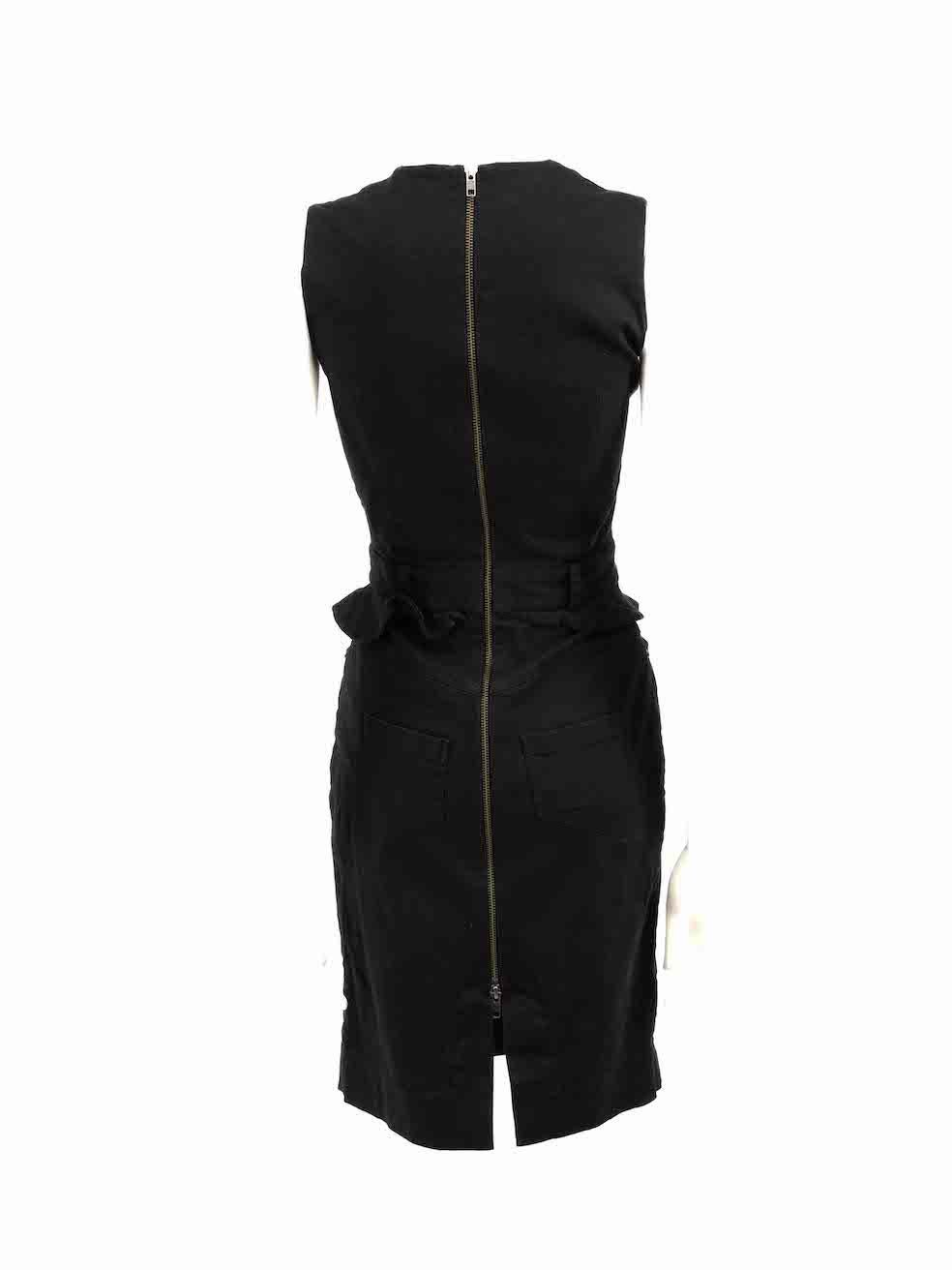 Preen By Thornton Bregazzi Black Ruffle Mini Dress Size S In Good Condition For Sale In London, GB