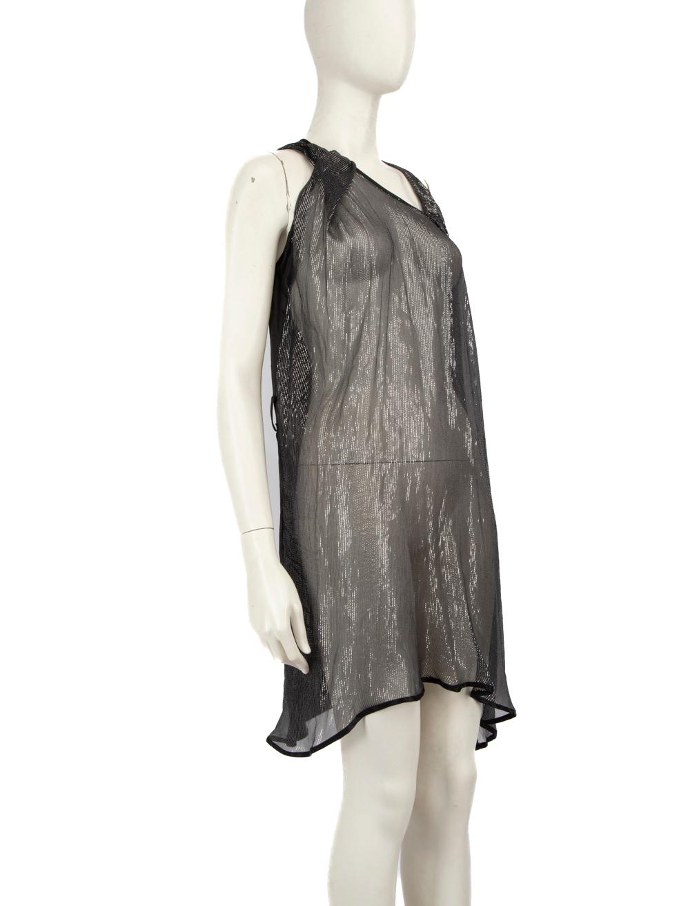 CONDITION is Never worn, with tags. No visible wear to the dress is evident, the waist belt is missing on this new Preen By Thornton Bregazzi designer resale item.
 
 Details
 
 
 Black
 
 Silk
 
 Dress
 
 Mini
 
 Sleeveless
 
 Striped
 
 Twisted
