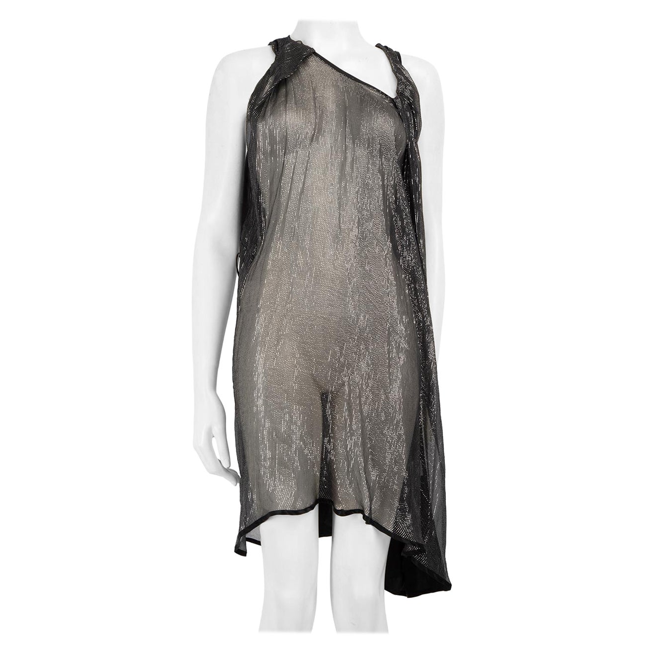 Preen By Thornton Bregazzi Schwarzes Metallic-Kleid aus Seide Größe L im Angebot