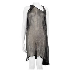 Preen By Thornton Bregazzi Black Silk Metallic Dress Size L