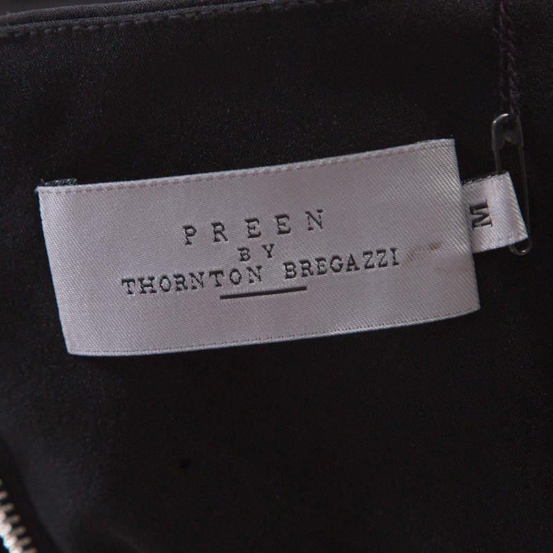 Preen by Thornton Bregazzi Black Stretch Crepe Zone Crop Top M For Sale 1