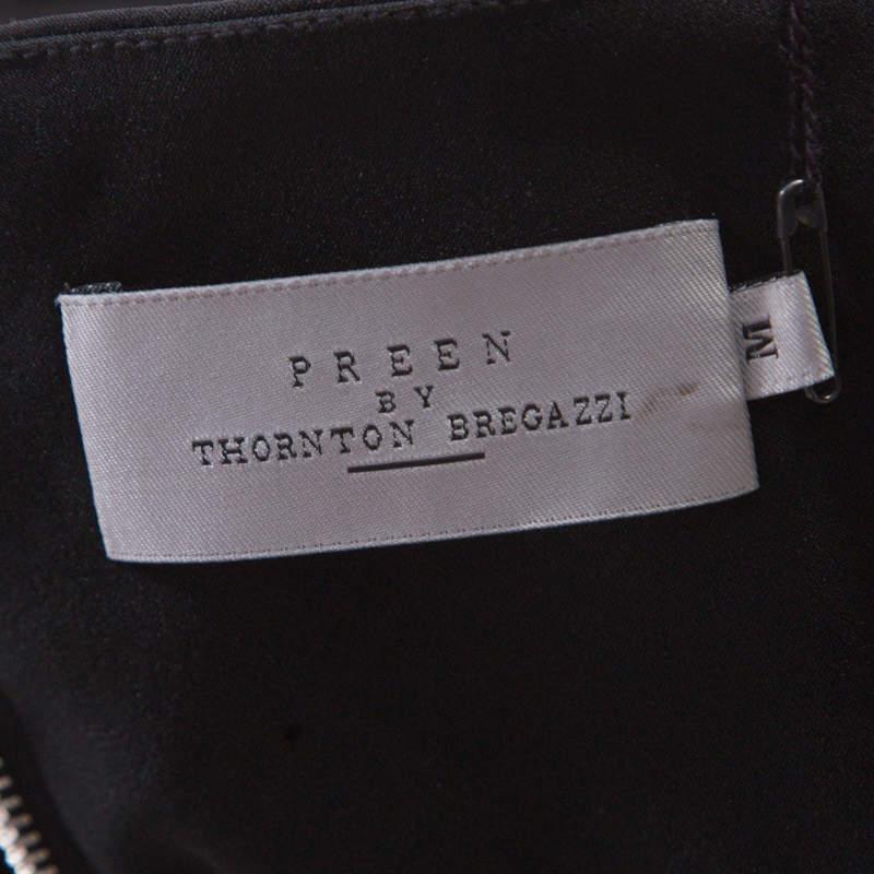 Preen by Thornton Bregazzi Black Stretch Crepe Zone Crop Top M 1
