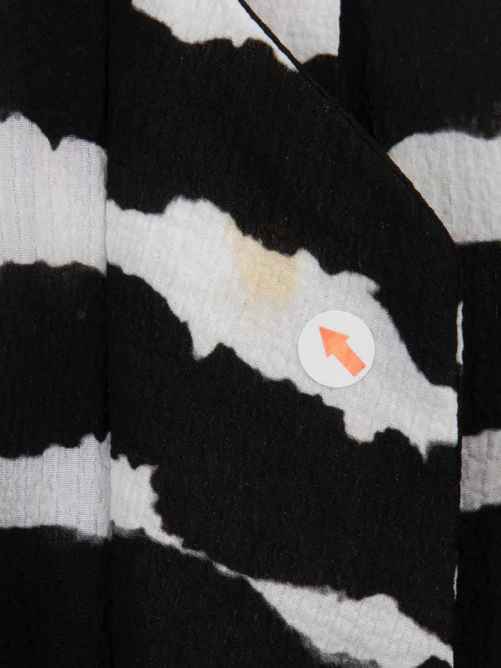 Women's Preen By Thornton Bregazzi Black Stripe Shirt Dress Size L