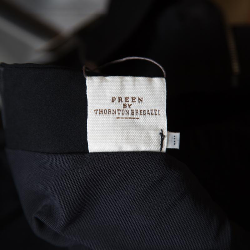 Preen by Thornton Bregazzi Black Waist Cutout Detail Fitted Dress M 2
