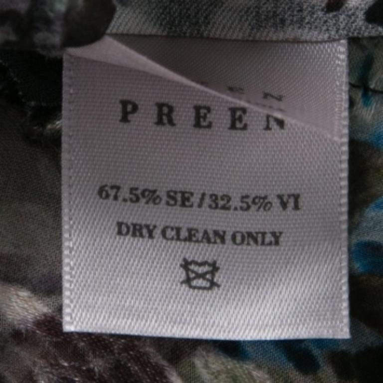 Preen by Thornton Bregazzi haut dévoré à épaules dénudées en mousseline à imprimé floral S en vente 1