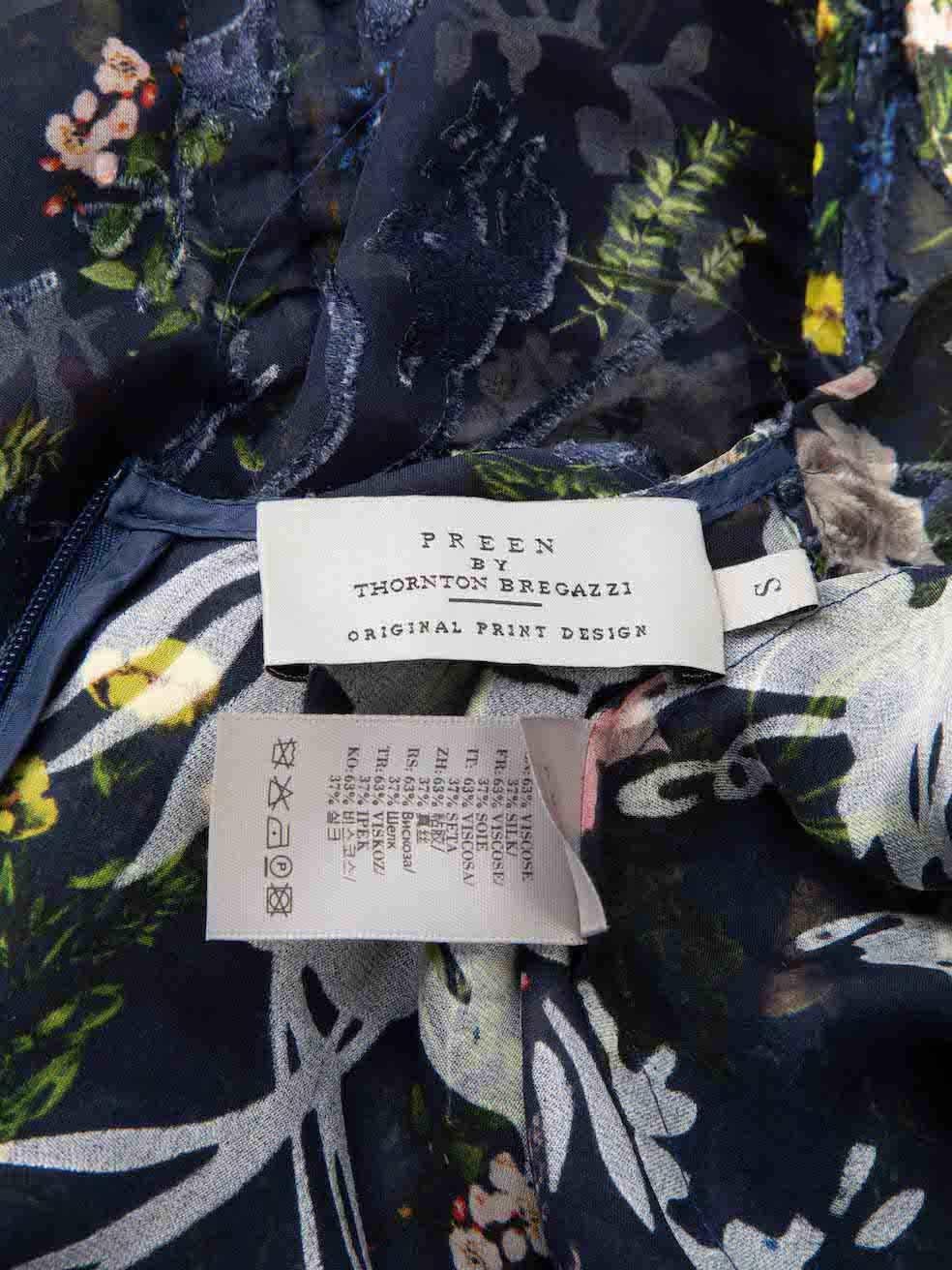 Women's Preen By Thornton Bregazzi Floral Print V Neck Maxi Dress Size S For Sale