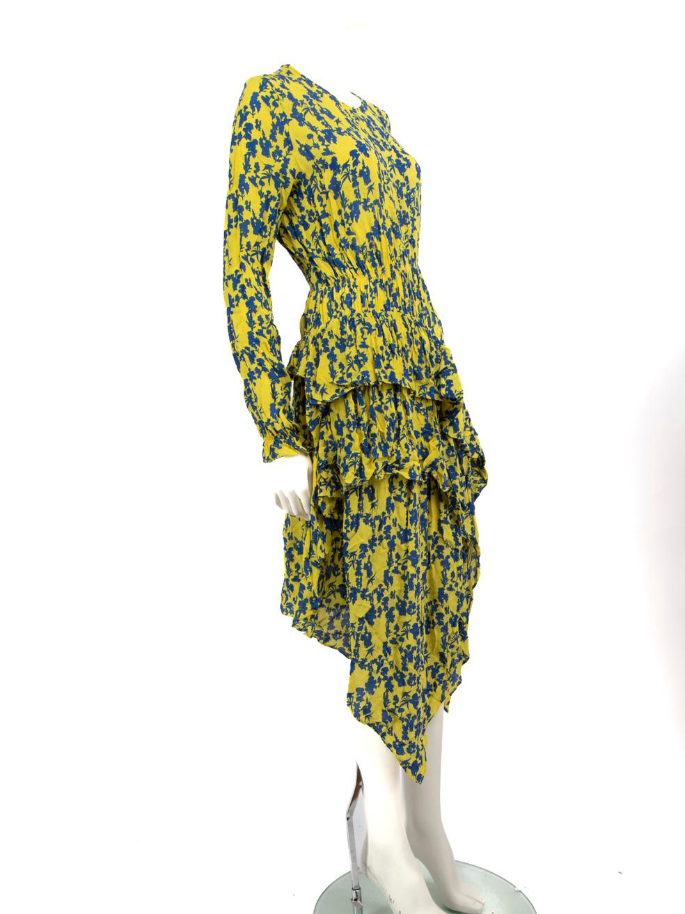 CONDITION is Very good. Hardly any visible wear to dress is evident. However, due to poor storage, the brand label has been partly detached on this used Preen Line designer resale item.
 
 
 
 Details
 
 
 Multicolour- blue, yellow
 
 Viscose
 
