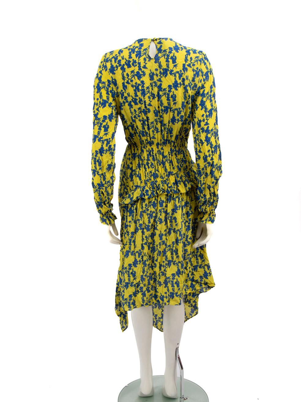 Brown Preen By Thornton Bregazzi Floral Ruffle Dress Size XS For Sale