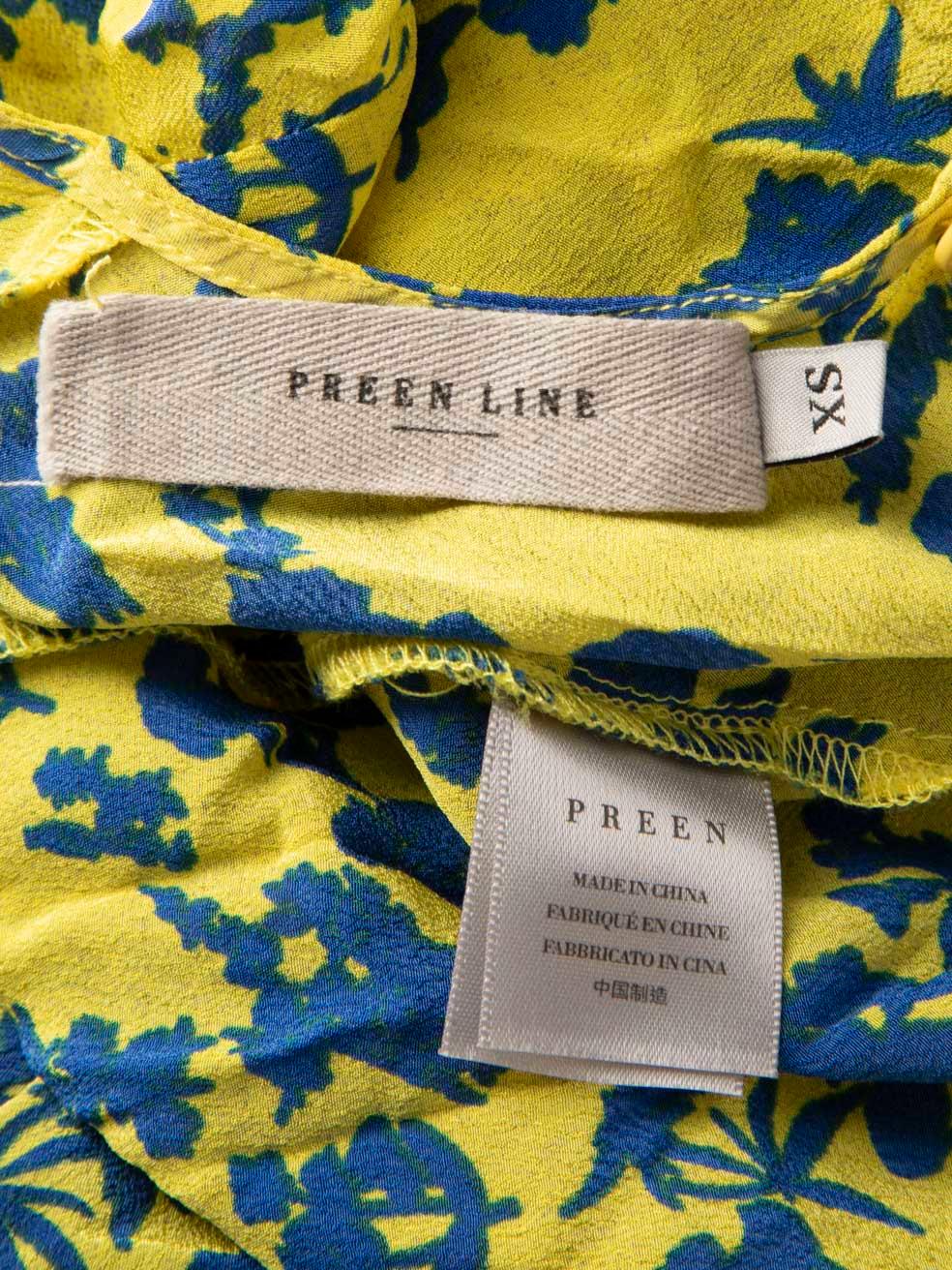 Preen By Thornton Bregazzi Floral Ruffle Dress Size XS For Sale 1