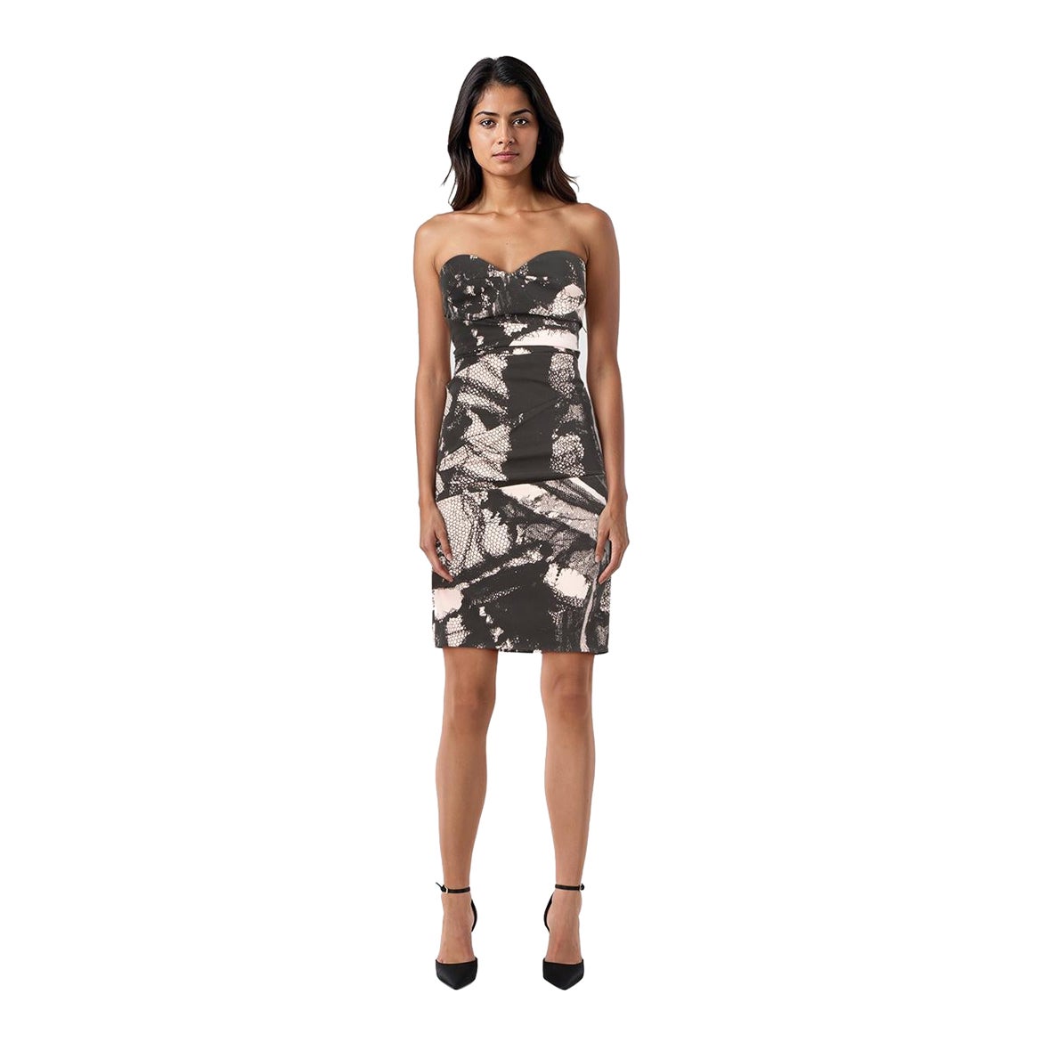 Preen By Thornton Bregazzi Vestido sin tirantes con estampado de encaje Talla XS