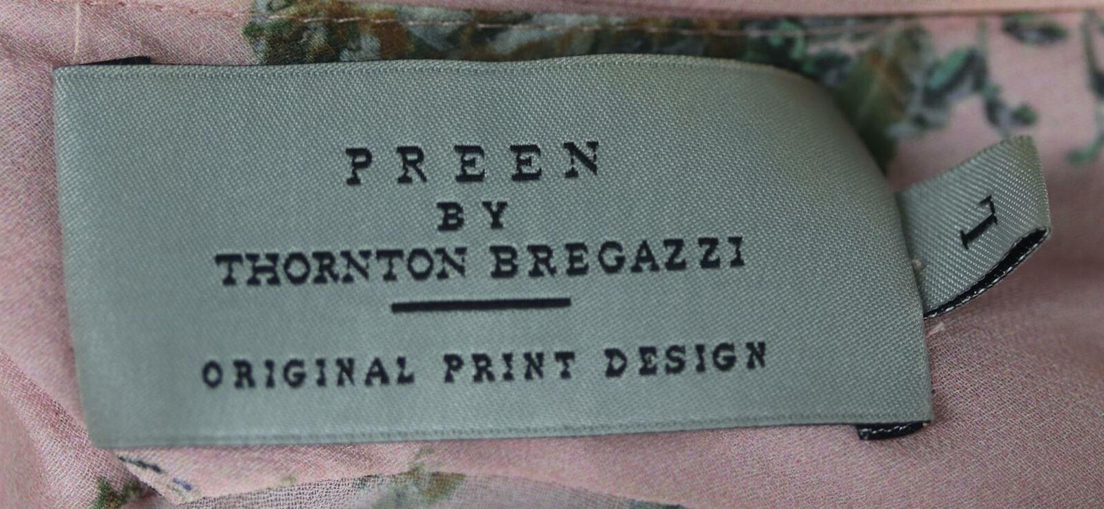 Preen By Thornton Bregazzi Ruffled Floral Print Georgette Maxi Dress In Excellent Condition In London, GB
