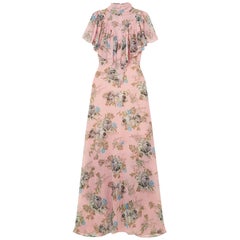 Preen By Thornton Bregazzi Ruffled Floral Print Georgette Maxi Dress