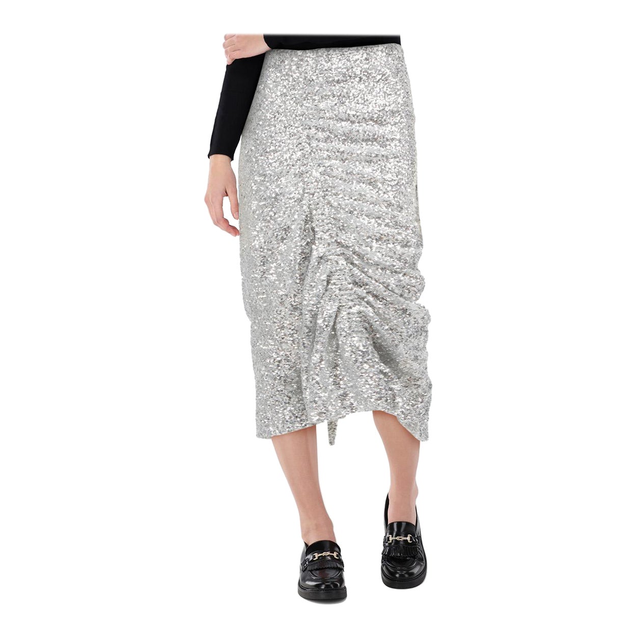 Gonna Preen By Thornton Bregazzi con paillettes argento taglia S
