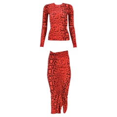 Preen By Thornton Bregazzi Snake Print Top & Skirt Set