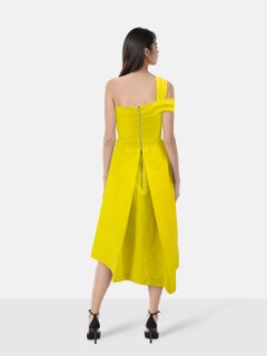 Preen By Thornton Bregazzi Yellow Asymmetric Dress Size S