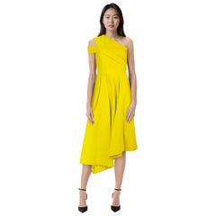 Preen By Thornton Bregazzi Yellow Asymmetric Dress Size S
